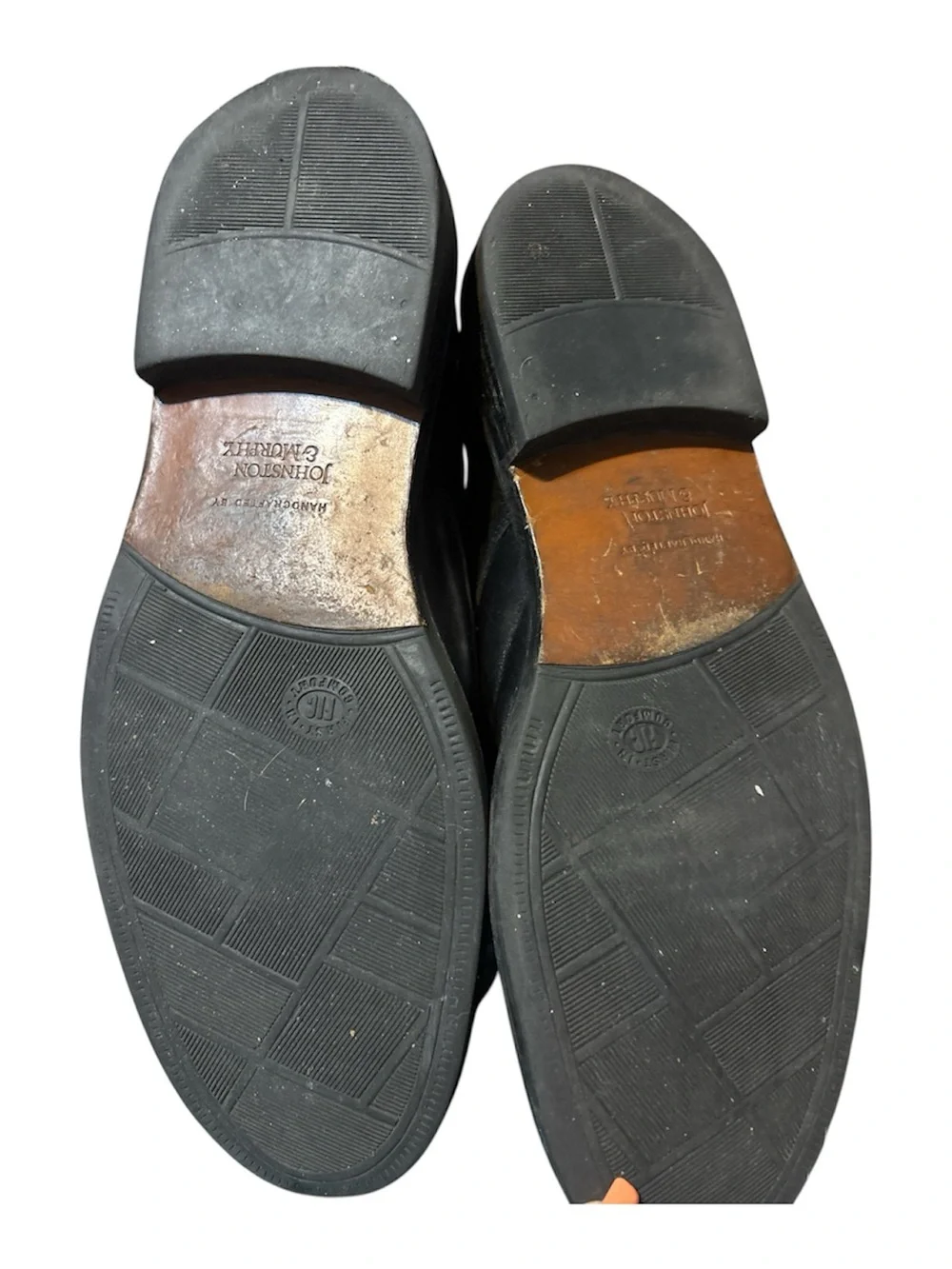 Johnston & Murphy Black Leather Lace-Up Oxfords